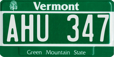 VT license plate AHU347
