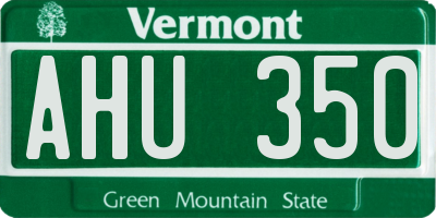 VT license plate AHU350