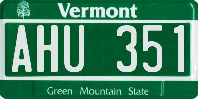 VT license plate AHU351