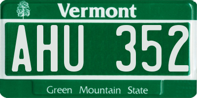 VT license plate AHU352