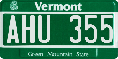 VT license plate AHU355