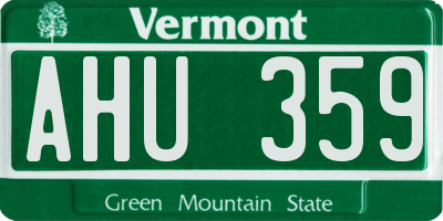 VT license plate AHU359
