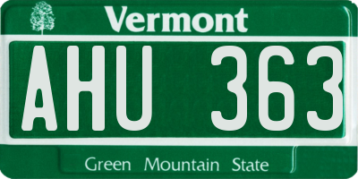 VT license plate AHU363