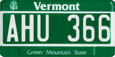 VT license plate AHU366
