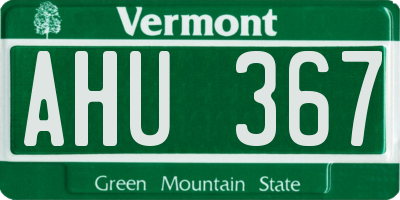 VT license plate AHU367