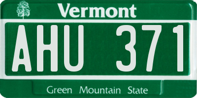VT license plate AHU371