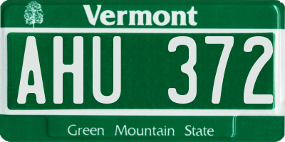 VT license plate AHU372