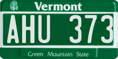 VT license plate AHU373