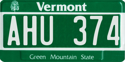 VT license plate AHU374