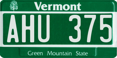 VT license plate AHU375