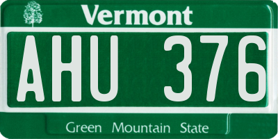 VT license plate AHU376