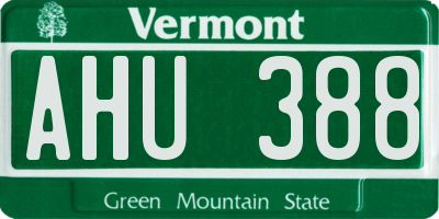 VT license plate AHU388