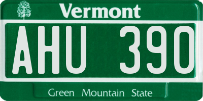 VT license plate AHU390