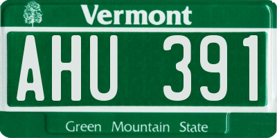 VT license plate AHU391