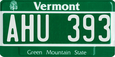 VT license plate AHU393