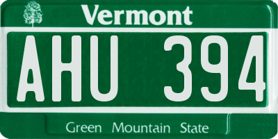 VT license plate AHU394