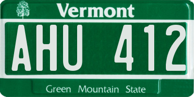 VT license plate AHU412