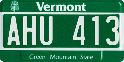 VT license plate AHU413