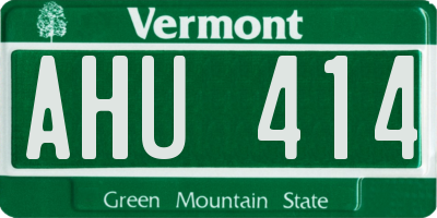 VT license plate AHU414