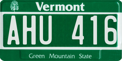 VT license plate AHU416