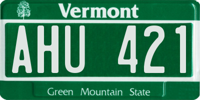 VT license plate AHU421