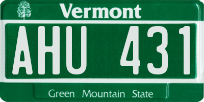 VT license plate AHU431