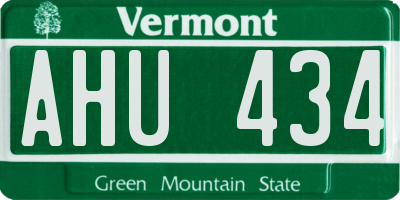 VT license plate AHU434