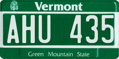 VT license plate AHU435