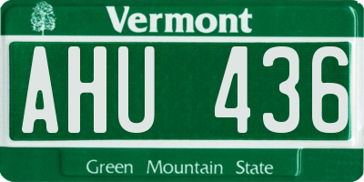 VT license plate AHU436