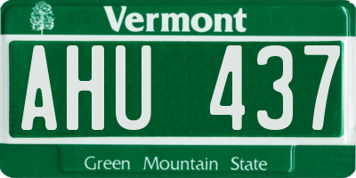 VT license plate AHU437