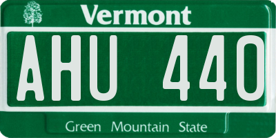 VT license plate AHU440
