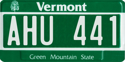 VT license plate AHU441