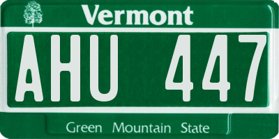 VT license plate AHU447