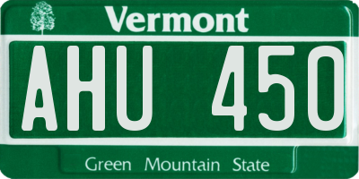 VT license plate AHU450
