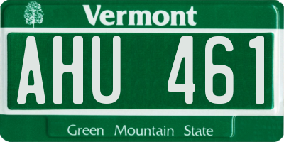 VT license plate AHU461