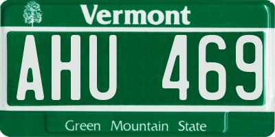 VT license plate AHU469
