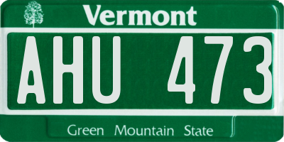 VT license plate AHU473
