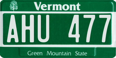 VT license plate AHU477