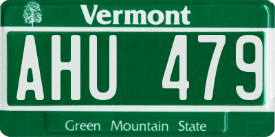 VT license plate AHU479