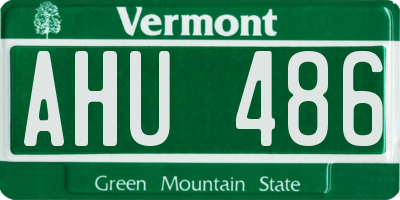 VT license plate AHU486