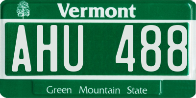 VT license plate AHU488