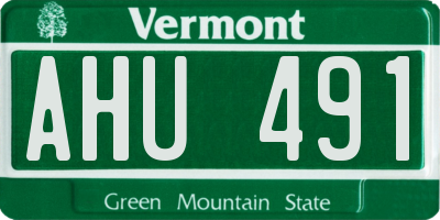 VT license plate AHU491