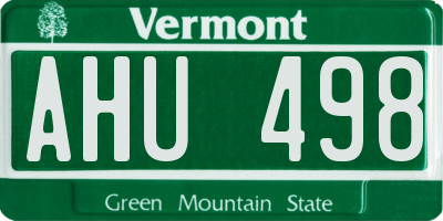 VT license plate AHU498