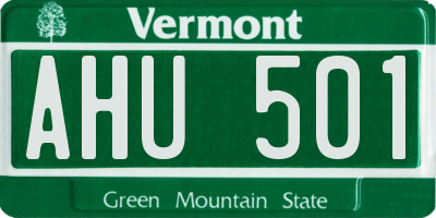 VT license plate AHU501