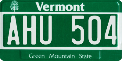 VT license plate AHU504