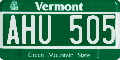 VT license plate AHU505