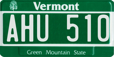 VT license plate AHU510