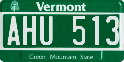 VT license plate AHU513