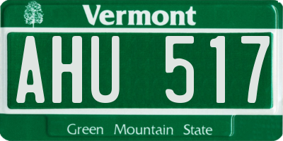 VT license plate AHU517