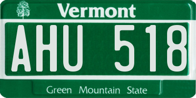 VT license plate AHU518
